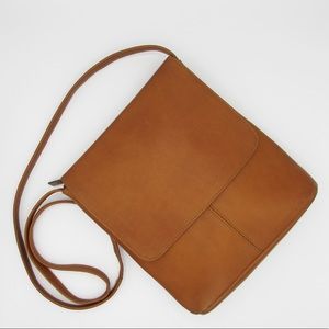 No Label Cognac Leather Mini Crossbody Bag